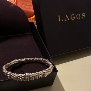 LAGOS Fluted Station Caviar Rope Bracelet